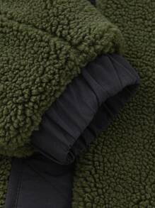 Balabala Abrigo acolchado con bloques de color para niño preadolescente, abrigo acolchado elegante y cálido para otoño/invierno 2024 - verde negro - Ver 7