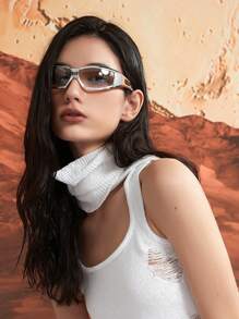 Gafas de moda envolventes tipo Y2K para mujer, gafas de sol de para ciclismo y deporte, accesorios de playa para mujer