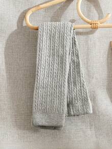 1 quần legging dệt kim cáp cho bé gái, phong cách tối giản sang trọng, cạp cao, thích hợp để mặc tã, thoải mái, mềm mại, thân thiện với da, không bó sát, phong cách Tây Ban Nha để mặc bên trong hoặc bên ngoài - Nhiều màu - Xem 19