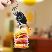 1 Chiếc, Móc Khóa Hamburger Thời Trang, Mặt Dây Chuyền Acrylic 2D, Thích Hợp Để Trang Trí Trong Nhiều Dịp, Quà Tặng Tiệc Nhỏ - Nhiều màu - Xem 2