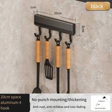 1 Giá treo đồ gắn tường nhà bếp bằng hợp kim nhôm không cần khoan - Nhiều màu - Xem 7