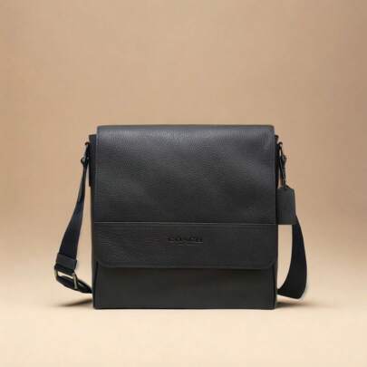 Men's Exquisite Cobblestone Leather Crossbody Bag 4007QBBK