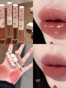 Brillo de labios doble espejo y mate 2 en 1, brillo de labios hidratante con aceites esenciales, tinte labial líquido brillante, labios hidratados y talla grande voluminosos, glaseado labial dulce de larga duración - Multicolor - Ver 7