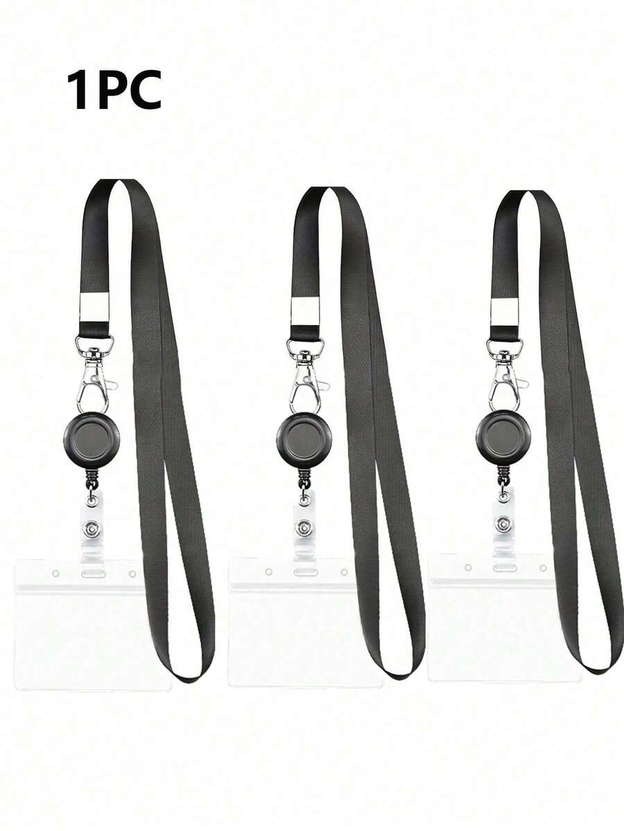 1/2/3/4PCS Dây đeo thẻ màu đen có thể thu vào trong suốt, giá đỡ huy hiệu có giá đỡ thẻ ID cho giáo viên, nhân viên văn phòng, quà tặng Giáng sinh, quà tặng Lễ Tạ ơn - màu đen - Xem 1