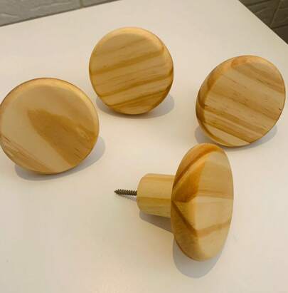 Kit 4 Ganchos de parede em madeira