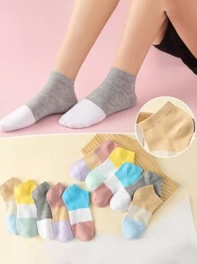 10 Pairs Women's Rainbow Color Ankle Socks Basic Design Breathable Non-Slip Fashion Socks - Multicolor - View 6