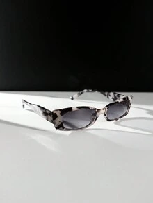 1 对女士塑料猫眼窄款时尚眼镜，别致优雅精致波西米亚风时尚，适合旅行、拍照、户外、露营、街头风格搭配时尚眼镜女士太阳镜海滩配饰复古 Y2k - 灰色 - 查看 4