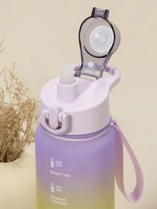 1 个 32 盎司水瓶，防漏，激励水瓶，带饮水时间和吸管，健身运动水瓶带肩带，适用于办公室、健身房、户外运动 - 彩色 - 查看 4