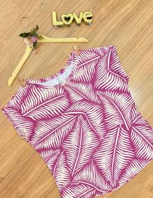 Women's Printed Plus Size Blouse Premium Line Size G1 G2 G3 G4 G5, Lightweight Fabric, Does Not Wrinkle Or Pill. - 玫瑰紅 - 查看 2