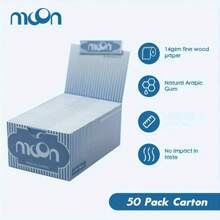 moon. 1/2盒，50册/1盒，透明超薄米卷烟纸，天然阿拉伯胶，燃烧缓慢，家用小工具，节日礼物，生日礼物，送给朋友的礼物