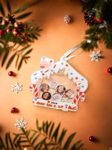 1pc Custom Face Ornament, Personalized Family Faces Ornament, Shake Ornament 2024 Gift For Family, House Shape Hanging Accessories Ornaments Memorial Decoration, Custom Ornament, 1-6 Portraits, Scene Decor, Room Decor, Home Decor, Holiday Party Decor, Decor, Best Gift For Holiday, Best Gift, Gift For Dad/Mom/Her/Him/Girlfriend/Boyfriend, Anniversary Gift, Housewarming Gifts Birthday Graduation
