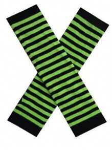 زوج من القفازات بدون أصابع ودفايات الذراع، أكمام طويلة مخططة مناسبة ل- الكوسبلاي