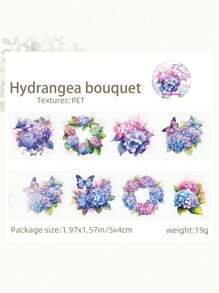 1 卷/套邂逅花卉系列装饰和纸胶带，PET 剪纸花卉贴纸 DIY 剪贴簿材料 - 彩色 - 查看 16