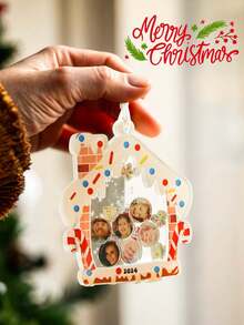 1pc Custom Face Ornament, Personalized Family Faces Ornament, Shake Ornament 2024 Gift For Family, House Shape Hanging Accessories Ornaments Memorial Decoration, Custom Ornament, 1-6 Portraits, Scene Decor, Room Decor, Home Decor, Holiday Party Decor, Decor, Best Gift For Holiday, Best Gift, Gift For Dad/Mom/Her/Him/Girlfriend/Boyfriend, Anniversary Gift, Housewarming Gifts Birthday Graduation
