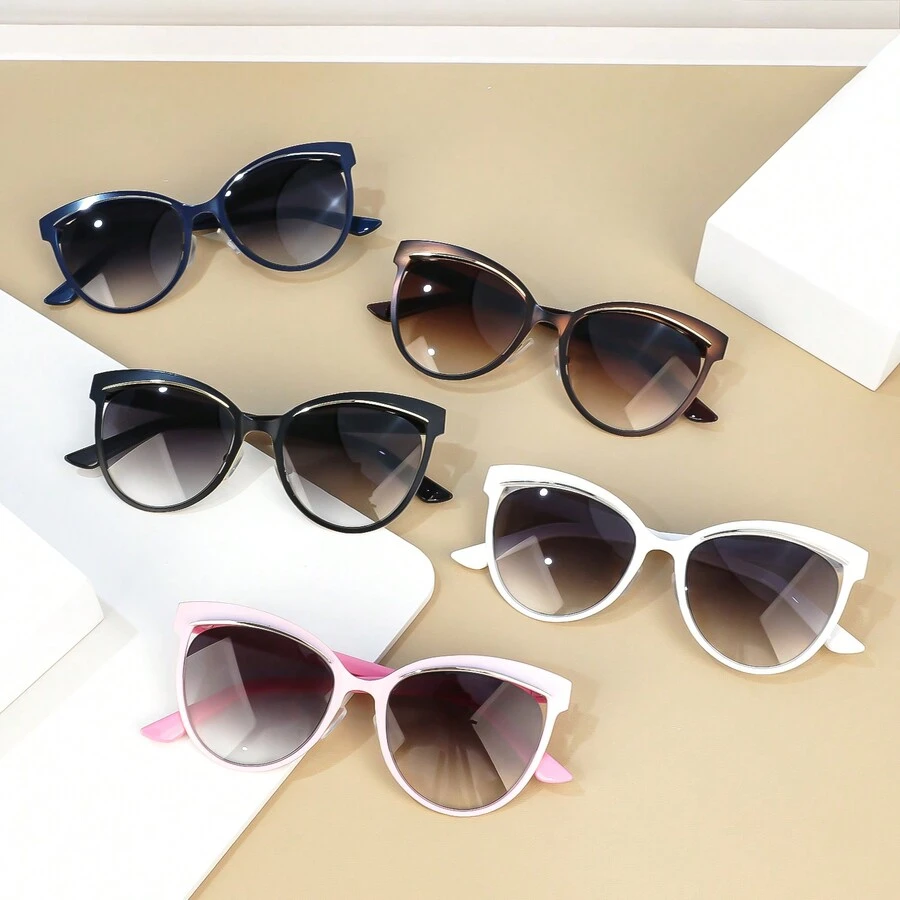 2024 1 件女士猫眼偏光时尚眼镜多色时尚眼镜现代简约风格适合男女户外旅行或海滩派对﻿