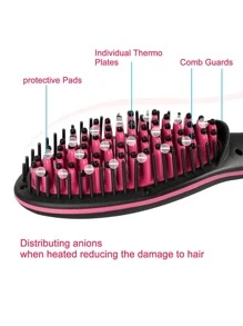 Electric Paddle Brush For Hair Straightening - 彩色 - 查看 7