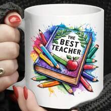 12Pcs Best Teacher Uv Dtf Mug Stickers Skinny Tumbler Cup Colorful Design Picture High Self-Adhesive Wraps Transfers Waterproof Diy Decor Sticker On Mugs,Ideal Gift For Birthdays, Holidays, Christmas, New Year, Valentine's Day,Best Gift For Teachers