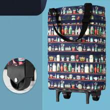 Foldable Shopping Trolley Bag With Wheels, Portable Folding Shopping Cart Tote, Water-Proof, Suitable For Home And Grocery Shopping, - Multi-mode - View 5