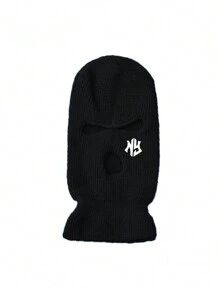 1 件时尚拉法帽 3 孔滑雪面罩字母刺绣面罩全脸面罩冬帽派对面罩限量刺绣礼品豆豆帽秋季服装 - 彩色 - 查看 5