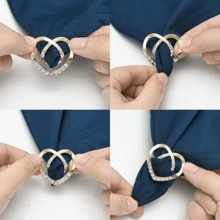 3 件套优雅简约风格 - 衬衫腰带扣、百搭 T 恤下摆领带结、高品质围巾环胸针、时尚配饰 - 三件裝 - 查看 10
