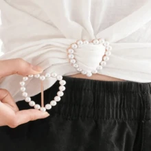 3 件套优雅简约风格 - 衬衫腰带扣、百搭 T 恤下摆领带结、高品质围巾环胸针、时尚配饰 - 三件裝 - 查看 9