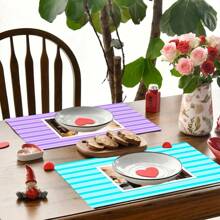 4 Stücke personalisierte Foto/Buchstaben Leinen Tischsets - hitzebeständig, waschbar Tischläufer für Catering & Partys - perfekt für Hochzeiten, Geburtstage, Jahrestage, Valentinstag - personalisierte Küche & Esszimmer Nutzung