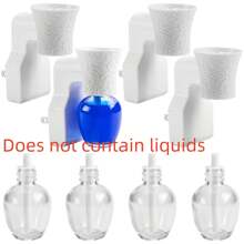 DECOHS 4 Pack WallFlower Fragrance Oil Plug In Diffuser- Wall Fragrance Diffuser Plug- Rotary Plug Design Wallflowers Diffuser With 4 Empty Bottles For Home Office Spreading Scent