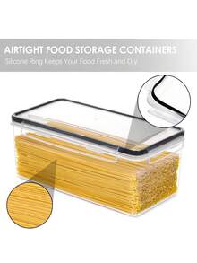 1 hộp đựng thực phẩm kín khí có nắp đậy 3,2 lít, hộp đựng mì ống bằng nhựa đựng mì ống, hộp đựng và lưu trữ thực phẩm trong bếp kín khí - trắng - Xem 6