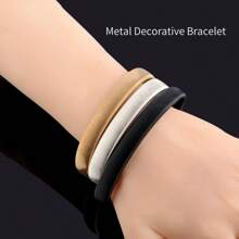 1pc/2pcs/3pcs/6pcs Men Elasticated Arm Band Unisex Elasticated Shirt Sleeve Holder Stretchy Elastic Metal Sleeve Garters Clothing Accessories Metal Decorative Bracelet - Multicolor - View 9