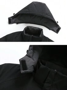 1 Women's Outdoor Thick Coat, Casual And Versatile, Can Be Worn On Both Sides, And Detachable Hat