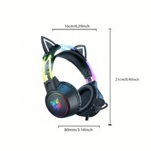 ONIKUMA X15 Pro Gaming Headset With Dynamic RGB Lighting, Detachable Cat Ears, Microphone And Surround Sound - Black - View 7