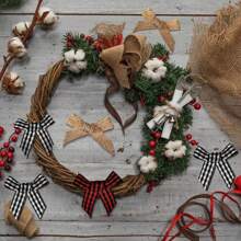 （每包200个/100个/50个/20个/10个）亚麻蝴蝶结，适用于礼品包装装饰、发夹和头饰制作、蛋糕烘焙包装、鲜花包装、婚礼装饰、手工艺用品、服装配饰 - 亞麻色 - 查看 11