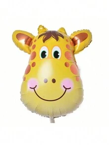 1 pieza Globos con diseño de cabeza de animal de dibujos animados - León, Buey, Mono, Tigre, Cebra, Jirafa, Globos decorativos temáticos de animales de la selva para fiestas, cumpleaños y celebraciones - Multicolor - Ver 15
