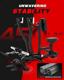 Seated Row Machine Back Workout: Back Row Machine Exercise Plate Loaded Gym Equipment T Bar Bicep Curl - 黑色 - 查看 5