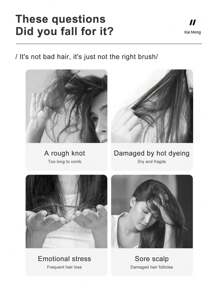 1 件装尼龙骨梳，居家旅行用厚波浪大发刷，男女皆宜，镂空设计塑料骨沙龙美发按摩梳，美发工具 - 彩色 - 查看 7