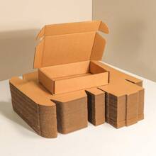 12pcs/Pack Kraft Paper Corrugated Boxes, Multi-Size Options, Postal Shipping Cartons, Packaging, Airplane Boxes, Gift Boxes, Corrugated Boxes, Shipping Boxes Valentine's Day