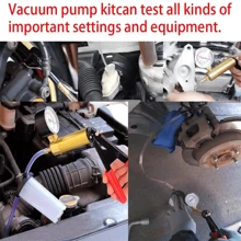 Besper Kit de bomba de vacío y drenaje de fluido de frenos manual 2 en 1, instrumento de vacío portátil y duradero, bomba de vacío manual herramienta de reparación y reemplazo del aceite de frenos del automóvil, pistola de succión de aceite del detector de automóviles