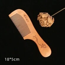 Lược chống tĩnh điện tự nhiên đào, lược gỗ răng dày, răng rộng, lược bỏ túi, phù hợp với tóc khô, tóc dầu, tóc thẳng và tóc xoăn tự nhiên của nam giới - Nhiều màu - Xem 10