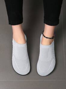 Dép đi trong nhà dành cho nữ, Giày thể thao tập yoga, Giày khiêu vũ, Thoải mái & thoáng khí, Nhẹ & Chống trượt, Mũi rộng, Dễ xỏ vào, Thời trang & Thanh lịch - Xám - Xem 1