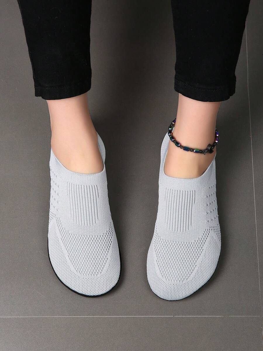 Dép đi trong nhà dành cho nữ, Giày thể thao tập yoga, Giày khiêu vũ, Thoải mái & thoáng khí, Nhẹ & Chống trượt, Mũi rộng, Dễ xỏ vào, Thời trang & Thanh lịch - Xám - Xem 1