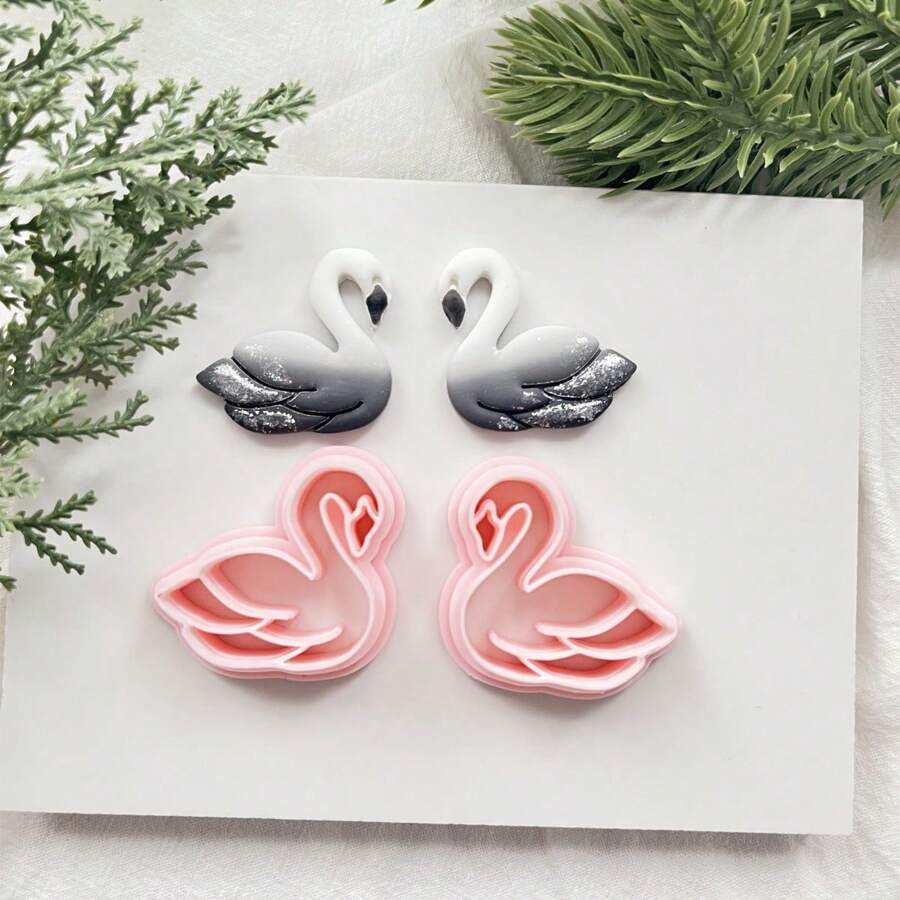 Swan Elegant Clay Cutter Polymer Clay Earring Polymer Clay Mold DIY Jewelry Pendant Pottery Tool Polymer Clay Cutters