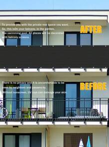 Balcony Privacy Screen Fence Balcony Balcony Fence Covering Sun Shade Sail Net Barrier UV Protection For Apartments Railing Patio Porch - Black - View 4