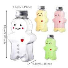 5/10 chiếc lọ đựng kẹo hình người đàn ông bánh gừng Giáng sinh có nắp đậy, hộp đựng kẹo, chai đựng đồ uống rỗng đựng thạch sữa chua, vật dụng cho tiệc Giáng sinh - Nhiều màu - Xem 3