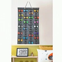 1 个 1:64 比例压铸汽车模型玩具收纳袋/盒，大容量可容纳 56 件，可壁挂式展示架，毛毡材质，多色可选，耐用不变形，尺寸：24.4 英寸 * 14.5 英寸 - 汽車玩具收納包 - 查看 9