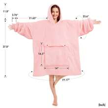 Narecte Oversized Blanket Hoodie Blanket For Women,Wearable Blanket Adult Giant Hoodie Cozy Sweatshirt Kawaii Stuff,Birthday Gifts For Women, For Sister,Teen Girl Gifts - Pink - View 4