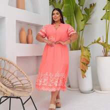 Plus Size Dress With Button Detail Fits Up To 52 - 查看 4