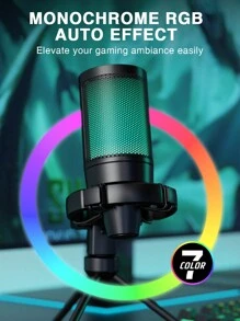 USB Gaming Microphone With Light-Touch Mute, RGB, Tripod For PC, Laptop, Game Condenser Microphone Is Suitable For Video Conferencing, Singing, Live Recording, Podcast, Streaming-FIFINE A2 - Black - View 6