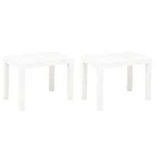White Plastic Garden Benches Set Of Two Outdoor Seating Furniture - White - View 1