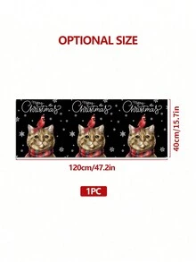 1 件卡通圣诞老人背景圣诞窗帘，简约圣诞氛围卧室装饰 - 彩色 - 查看 3