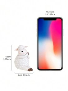 1 件创意可爱斋月装饰配件，树脂白羊手持新月和星星，适合开斋节礼物、家居装饰、派对和展示 - 彩色 - 查看 4